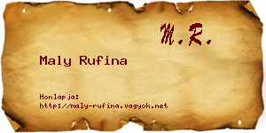 Maly Rufina névjegykártya